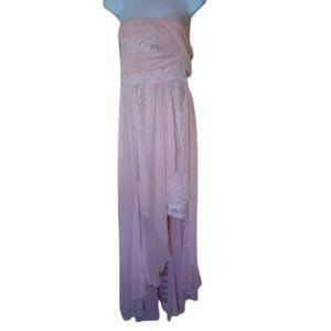 LE CHATEAU Strapless Prom  Formal Peachy Pink Hi Low Dress Gown XL NEW N…